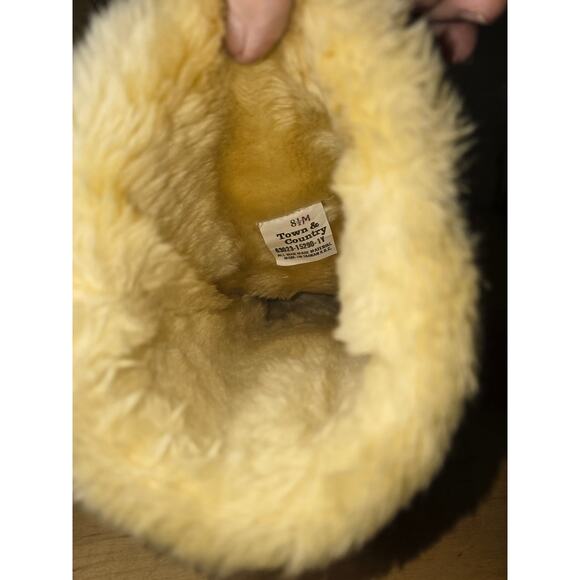 *Rare* Vintage Town & Country Western Snowboots Tan Faux Fur Lining Size 8.5 M - Picture 7 of 7
